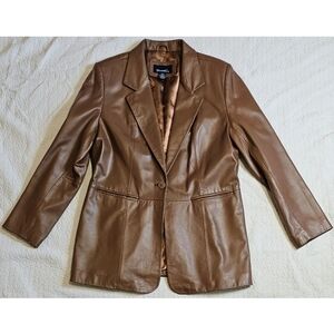 Denim&Co Tan Leather Jacket